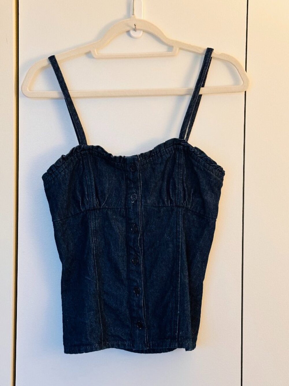 Maje Navy Denim Corset Top - Size 1 (US Size 0 to 2)